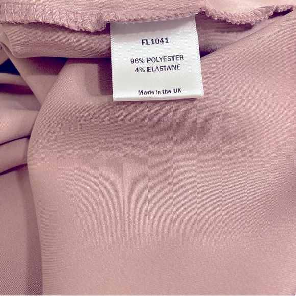 Flounce London Satin Sleeveless V-Neck Mini Slip Dress In Blush Pink - Size 10 - Picture 5 of 8